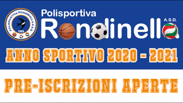Stagione 2020/2021 - Aperte le pre-iscrizioni